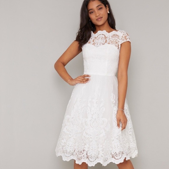 Chi Chi London Lace White Dress - Picture 1 of 5
